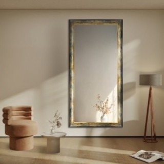 Miroir dans un cadre en bois vert et or - 5401001