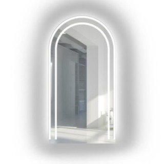 Miroir de salle de bain semi-ovale avec éclairage - KORIA LED