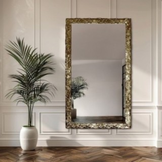 Miroir mural de luxe dans un cadre doré richement décoré - 9003001