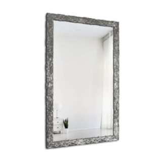 Miroir mural de luxe avec cadre argenté richement décoré  - 9003002