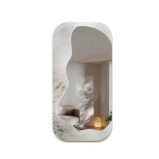 Miroir irrégulier sur marbre blanc et doré – MARBLE ZARI