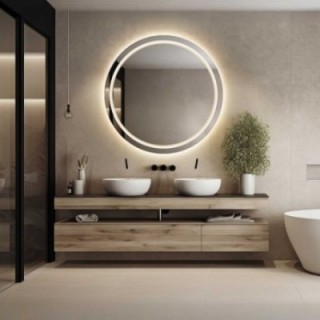 Miroir de salle de bain rond avec éclairage MAIA LED