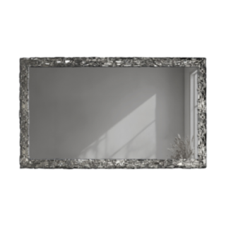 Miroir mural élégant dans un cadre argenté avec panneau graphite - CLAUDE GRAPHITE
