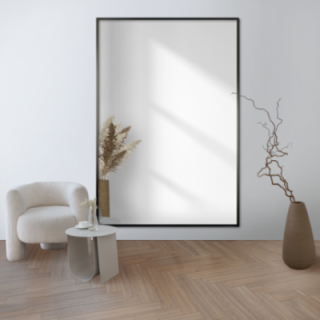 Miroir rectangulaire dans un cadre minimaliste doré - 1201 - couleur du cadre au choix