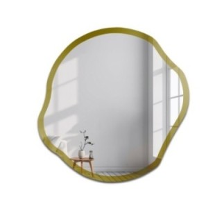 Miroir irrégulier dans un cadre en or brillant - CYRKON SHINE