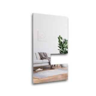 Grand miroir rectangulaire pour salle de bains avec découpe de meuble - AGIS