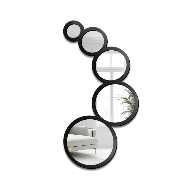 Miroir décoratif 5 roues dans un cadre MDF - DYZMA - couleur du cadre au choix