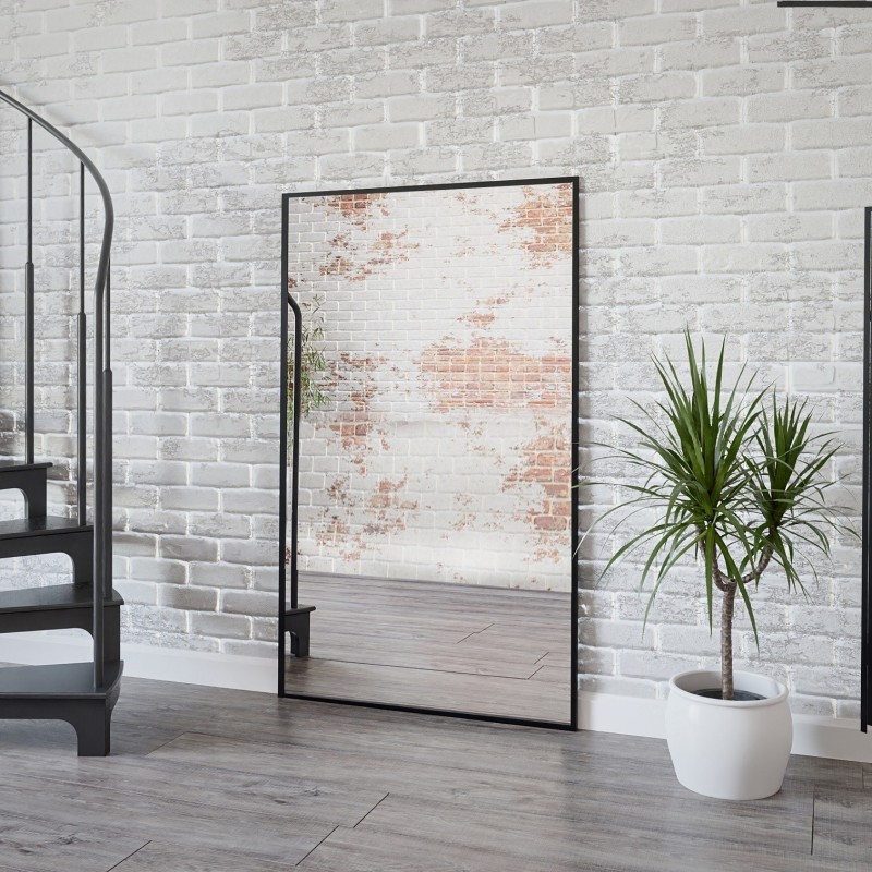Grand miroir mural moderne avec cadre en bois - 1503 - couleur du cadre au choix