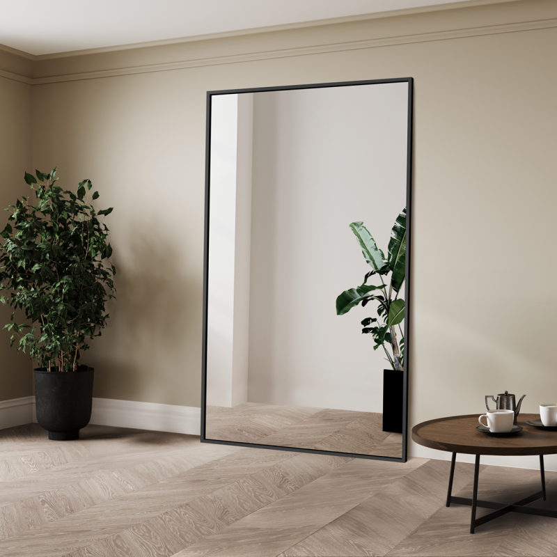 Grand miroir mural moderne avec cadre en bois - 1503 - couleur du cadre au choix