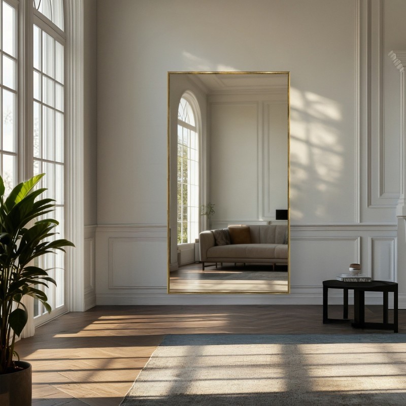 Grand miroir mural moderne avec cadre en bois - 2101 - couleur du cadre au choix