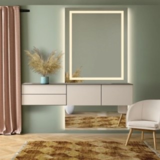 Miroir pour coiffeuse en deux parties avec éclairage - EMI GLAM LED