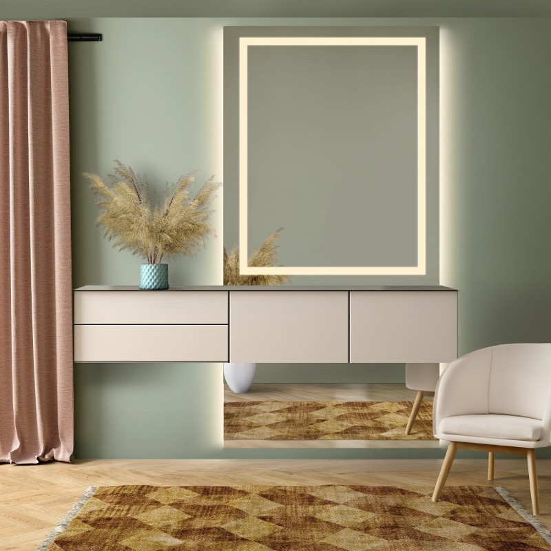 Miroir pour coiffeuse en deux parties avec éclairage - EMI GLAM LED