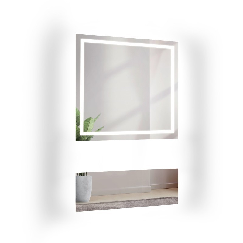 Miroir pour coiffeuse en deux parties avec éclairage - EMI GLAM LED