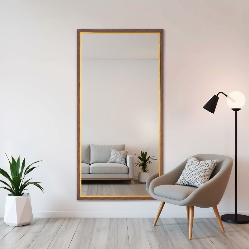 Miroir dans un délicat cadre décoratif en bois - 2801 - couleur du cadre au choix