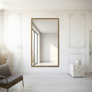 Grand miroir dans un cadre en bois simple - 4501 - couleur du cadre au choix