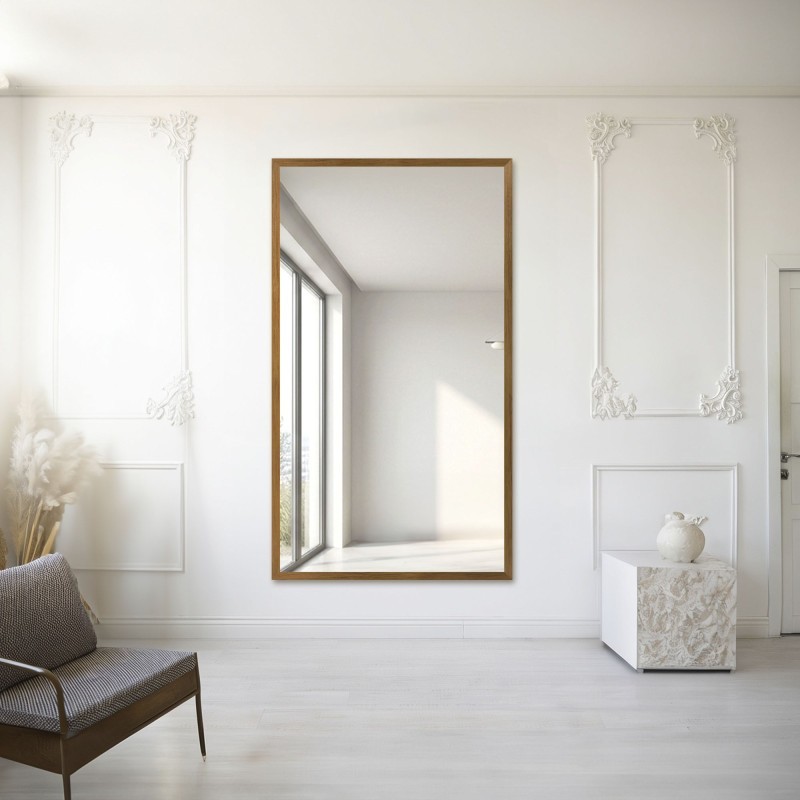 Grand miroir dans un cadre en bois simple - 4501 - couleur du cadre au choix