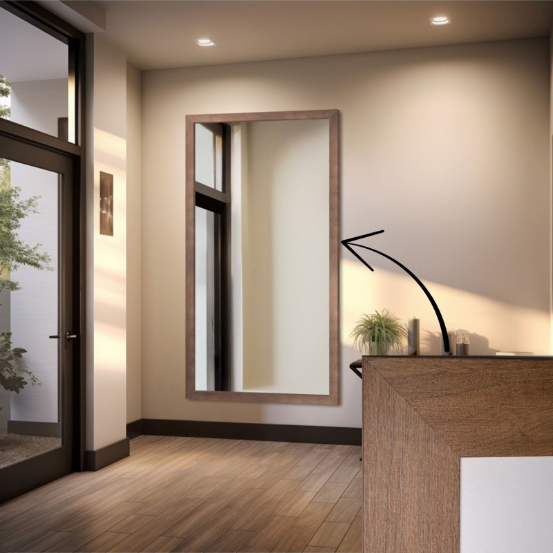 Miroir avec cadre en bois brun – 4505001