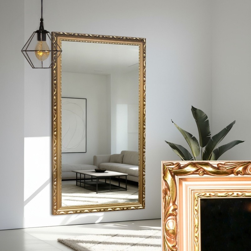 Miroir dans un cadre en bois doré ornementé - 5004003