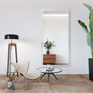 Miroir glamour avec cadre blanc - 6004004