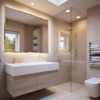 Miroir rectangulaire éclairé avec chanfrein réfléchissant - FAZA LED