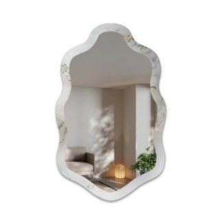 Miroir irrégulier sur marbre blanc et doré – MARBLE CALANTHE
