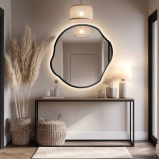 Miroir de forme organique dans un cadre avec éclairage - CYRKON IN LED FRAME