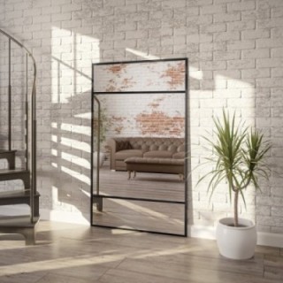 Miroir de loft avec meneaux - ALFRED - couleur du cadre au choix