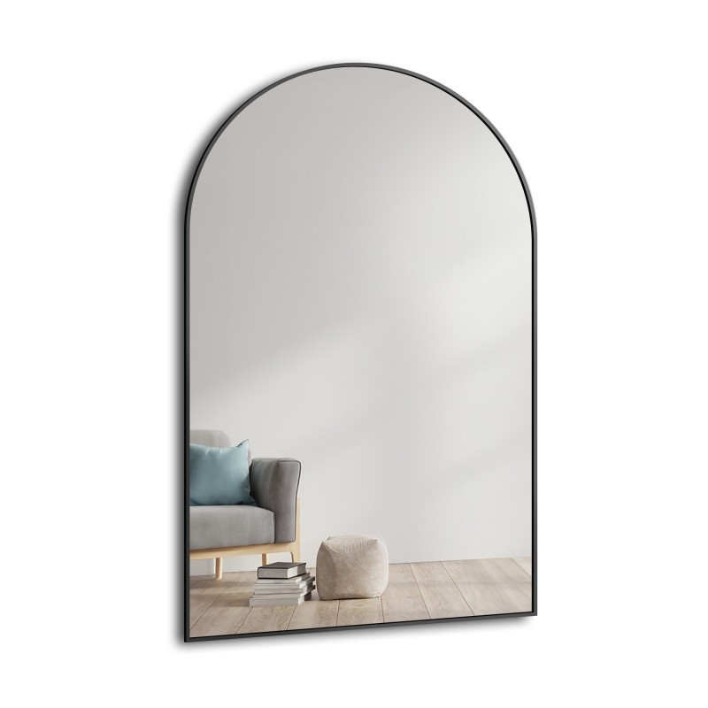 Miroir semi-ovale dans un cadre en MDF doré SLIM -  DOMI -  Couleur du cadre au choix