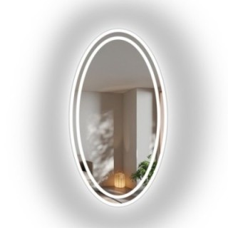 Miroir elliptique sablé avec éclairage - FRIDA LED II