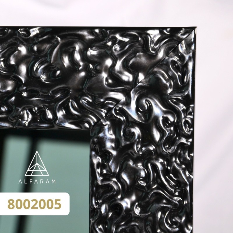 Miroir mural de luxe avec cadre graphite et panneau vieilli - JAN SILVER
