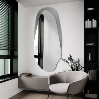 Miroir décoratif sur antisol graphite - FUSION