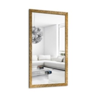 Miroir glamour dans un cadre luxueux doré à finition haute brillance  - 8002002