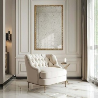 Miroir mural de luxe avec cadre doré et panneau vieilli – 8002002 – JULIA VINTAGE