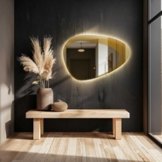 Miroir de forme organique avec éclairage - KALCYT LED