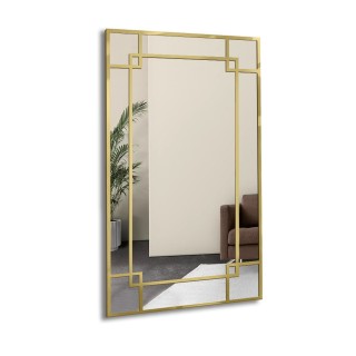 Miroir style loft avec croisillons dorés en MDF - GABRIELA
