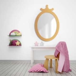 Miroir mural décoratif pour enfant dans un cadre en mdf - PRINCESSE