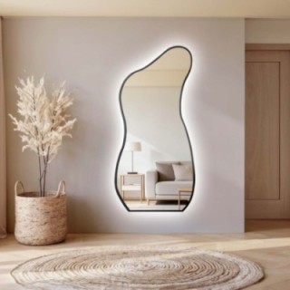 Miroir de forme organique dans un cadre avec éclairage - ANGELIT IN LED FRAME