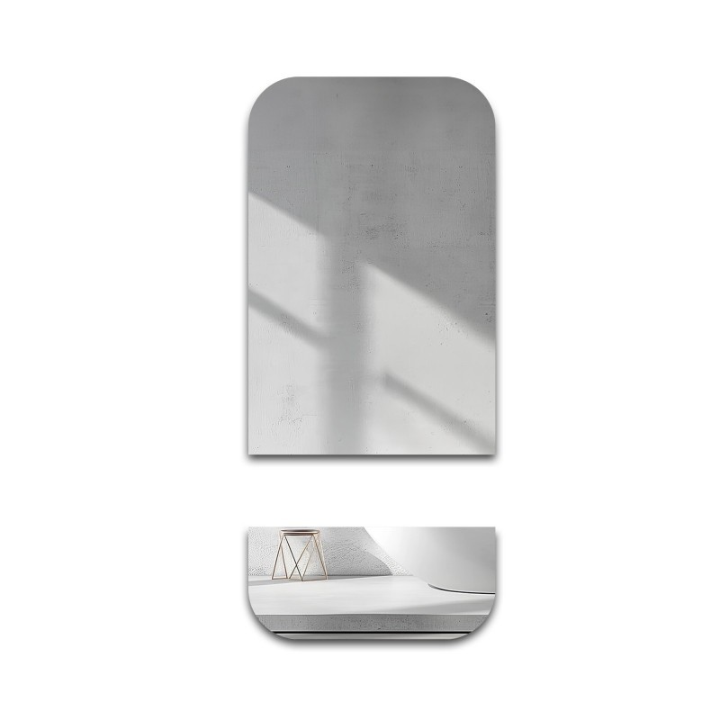 Miroir de salle de bains avec coins arrondis en deux parties - GAJA