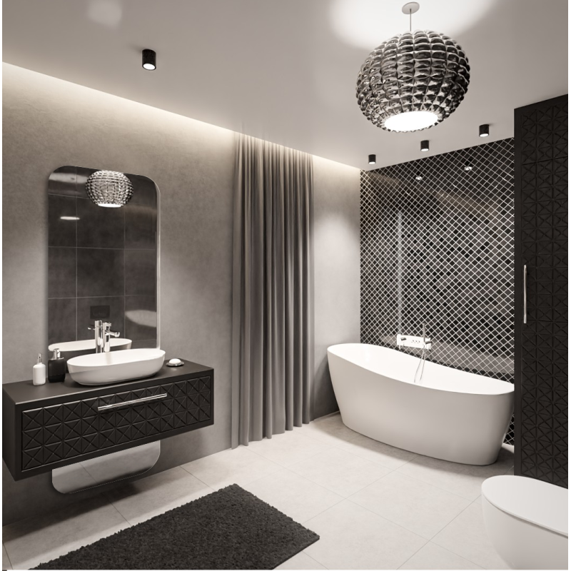 Miroir de salle de bains avec coins arrondis en deux parties - GAJA