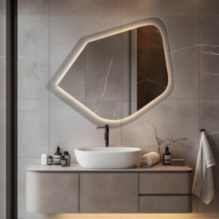 Miroir sur verre ornemental Master Flex avec éclairage - LUXORA PRISTAL LED
