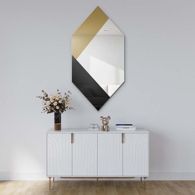 Miroir décoratif exclusif en noir et or - MADAM