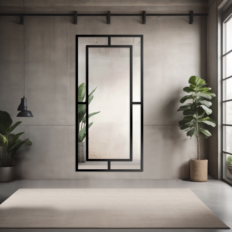 Miroir Loft avec meneaux - GLORIA - couleur du cadre au choix