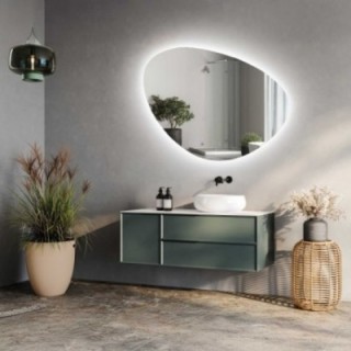 Miroir de salle de bain de forme irrégulière avec éclairage - OBSYDIAN LED