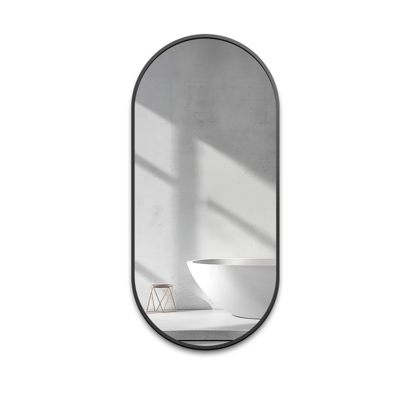 Miroir ovale dans un cadre en MDF doré SLIM - OLI - Couleur du cadre au choix