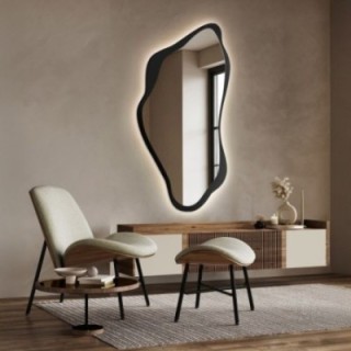 Miroir de forme irrégulière dans un cadre en mdf avec éclairage - PIENA IN LED FRAME