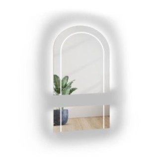 Miroir semi-ovale avec éclairage - PLATO IN TWO LED PARTS