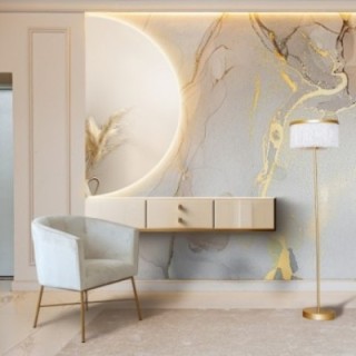 Miroir de salle de bain demi-cercle avec éclairage - HELENA LED