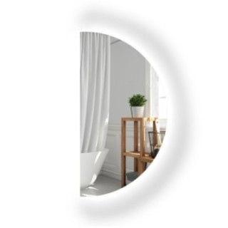 Miroir de salle de bain demi-cercle avec éclairage - HELENA LED