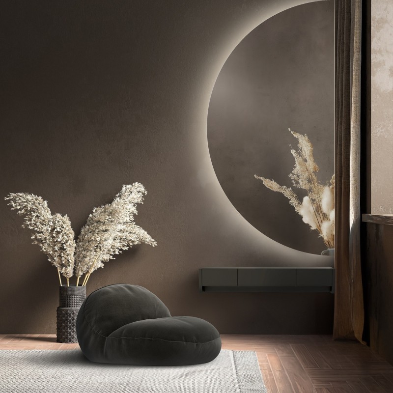 Miroir de salle de bain demi-cercle avec éclairage - HELENA LED