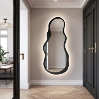 Miroir de forme irrégulière dans un cadre en mdf avec éclairage - RISOL IN LED FRAME
